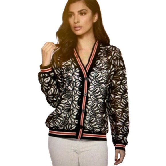 Dolce Cabo Black and White Cardigan Size L - Picture 4 of 12